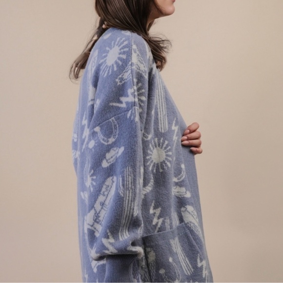 Blue western patterned Sweater - Picture 4 of 4